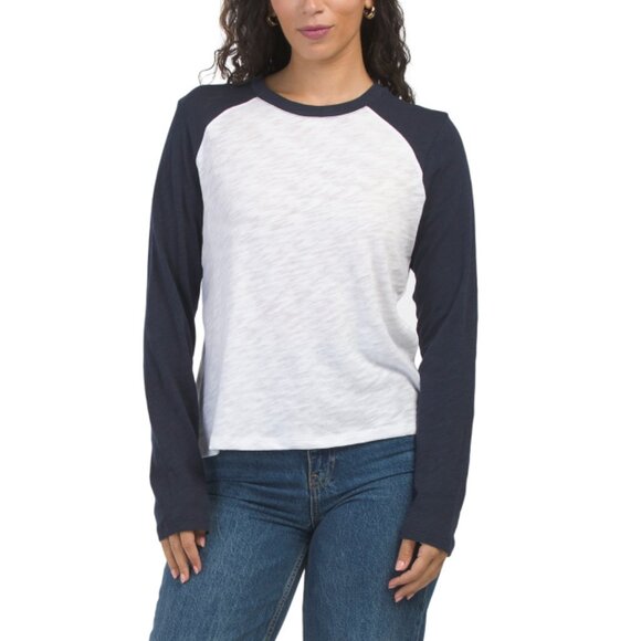 ATM Midnight/White Slub Jersey Top